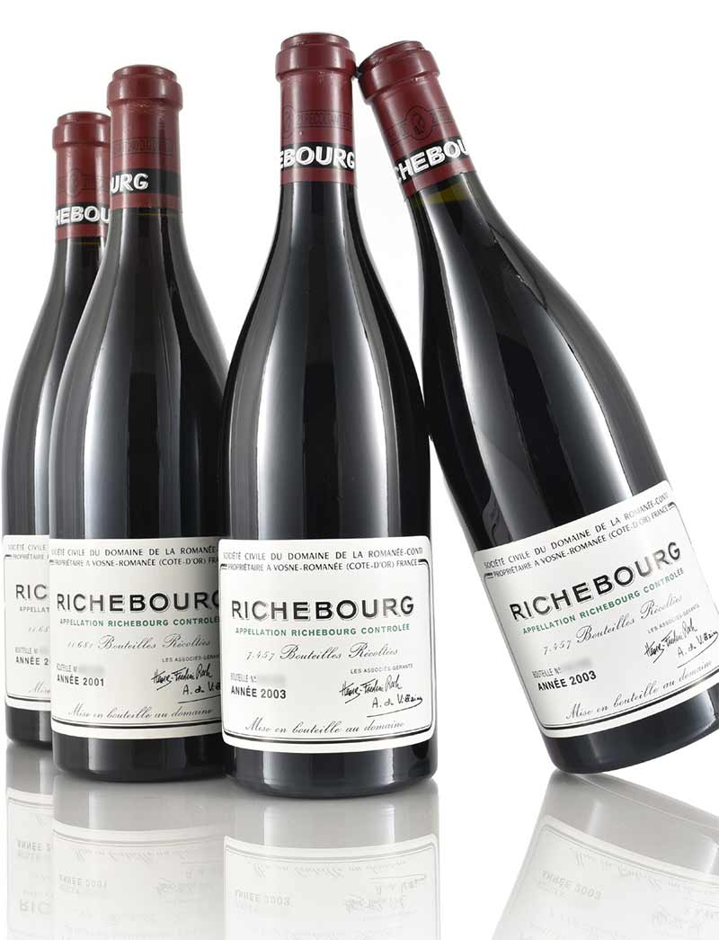 Lot 190, 191: 2 bottles each 2001 & 2003 DRC Richebourg
