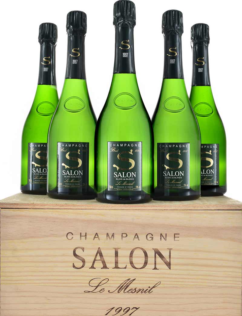 Lot 307: 6 bottles 1997 Salon Le Mesnil Vintage Champagne in owc
