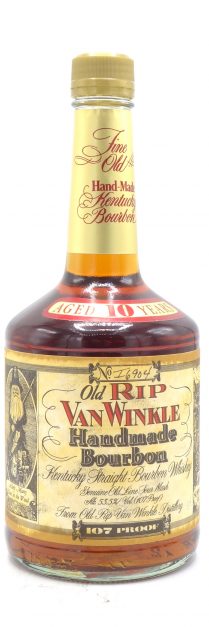 bottle of 2007 Old Rip Van Winkle Bourbon Whiskey 10 Year Old, Squat Bottle, 107 Proof 750ml